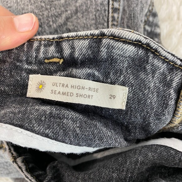 Happy x Nature Womens Gray Acid Wash High Rise Seamed Shorts Size 29 - Picture 6 of 9